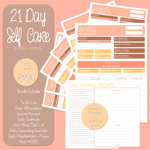 21 Day Self Care Planner + Journal